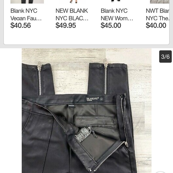 Blank NYC, BlankNYC vegan leather, pleather zip up pants - Picture 7 of 8